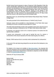 Temporary Traffic Regulation Order