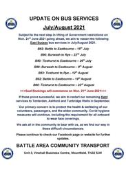 UPDATE ON BUS SERVICES