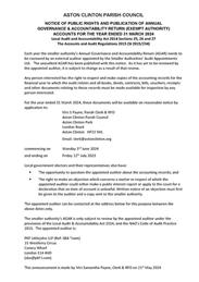 Unaudited Accounts for the Year Ended 31 March 2024