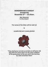 Remembrance Sunday  Amotherby
