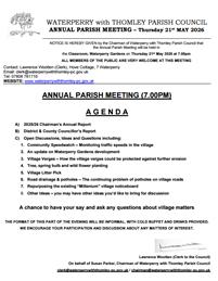 Annual Parish Meeting - Thursday 21st May 2026