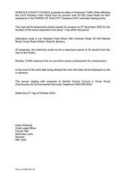 Temporary Traffic Order