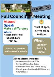 Full Council Meeting 3rd July 2023