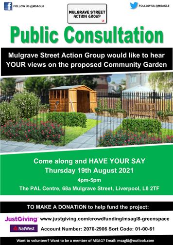Consultation event poster - Community Consultation Event