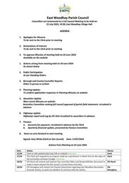 EWPC Full Council Meeting 22 July 2024