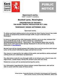 Boxted Lane closure - 18 September 2026