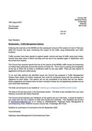 Letter To Residents Regarding B4069 From Wiltshire Council