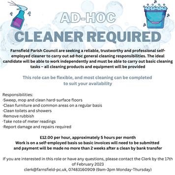  - Ad-Hoc cleaner required