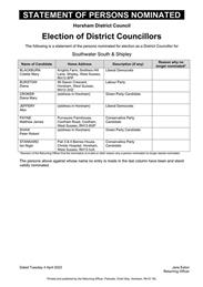 Horsham DC elections