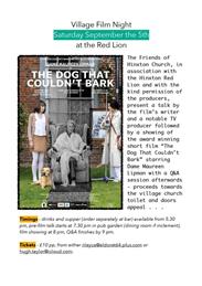 Village Film Night - Red Lion