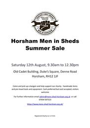 Horsham Men in Sheds Summer Sale