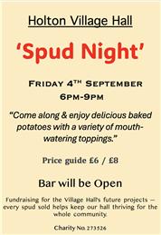 Spud Night - Fri 4th Sep 2026
