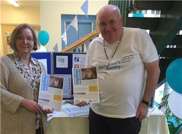 Karen Murrell and Terry Eccott representing Dementia-friendly Alton at Brendoncare on National Care Homes Open Day - 19th June 2015 - June 2015 News - National Care Homes Open Day