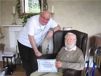 Terry Eccott at the Lawns with one of Dementia Friends  - May 2015 News - Alton's Dementia Awareness Week