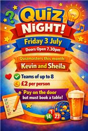 Quiz Night - Friday 3 July