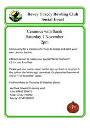 new social event added Ceramics