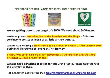 Fiskerton Defibrillatror Meeting on Monday 19 November 7pm Morton Church Hall