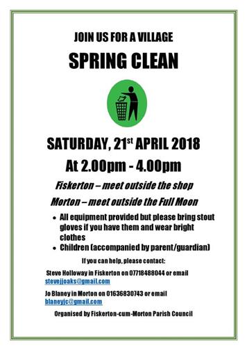  - Spring Clean Event Saturday 21 April 2-4pm