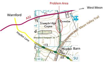 Damage to Ancient Footpath and Monument