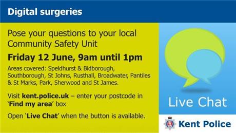  - Community Safety Online Surgery - Friday 12th June