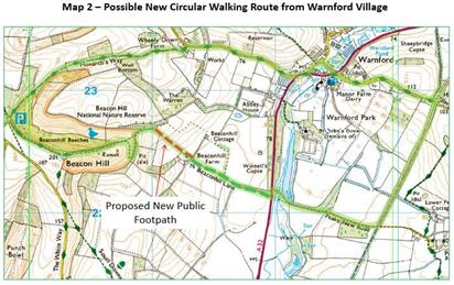 Map 2 - Consultation on possible new footpath
