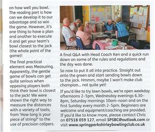 News from Spring Park Shirley Bowling Green - SPAN Magazine  - Aug 2026