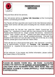 REMEMBRANCE SERVICES 2021