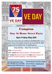 Compton Stay at Home Street Party for VE Day, Friday 8th May at 4pm
