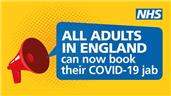 All over 18's can now book a Covid Jab