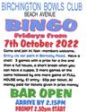 BINGO IS BACK - STARTING AGAIN ON FRIDAY 7TH OCTOBER 2022.