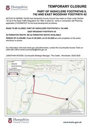 FOOTPATH CLOSURE NOTICE