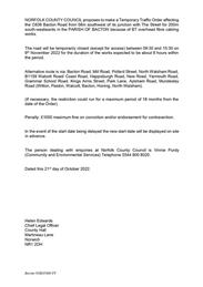 Temporary Traffic Order