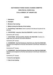 Planning Meeting 24/01/22