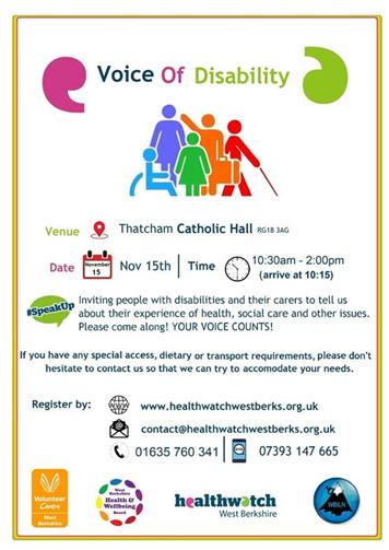  - Upcoming Events from Healthwatch West Berkshire