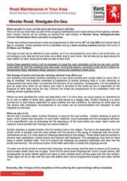 Start of Works Reminder for Minster Road from 23 July