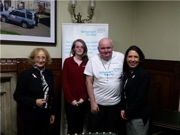 Picture Left to Right, Baroness Sally Greengross, Sarah Eccott, Terry Eccott,   Debbie Abrahams MP. - December 2015 News - Terry speaks in Parliament