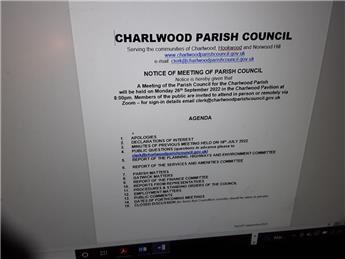 September Parish Council Meeting