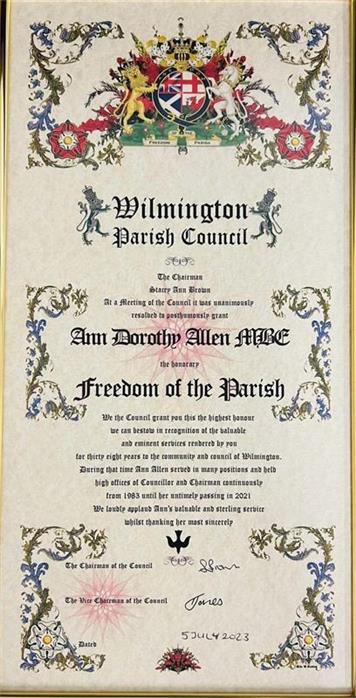  - Freedom of the Parish of Wilmington