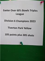Congratulations Yellow over 60s