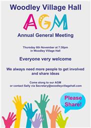 AGM Thursday 6th November, 7:30pm.