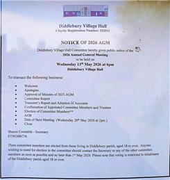 Diddlebury Village Hall AGM