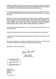 Temporary Traffic Order