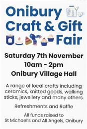 Craft and Gift Fair - Sat 7th November 2026 10am - 2pm
