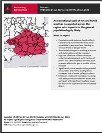 Red and Amber weather warnings