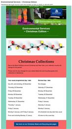 MBC Christmas Waste Collection Dates 2025/6