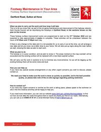 Footway Improvement, Dartford Road, Sutton at Hone