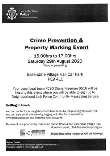  - Crime Prevention and Property Marking Event