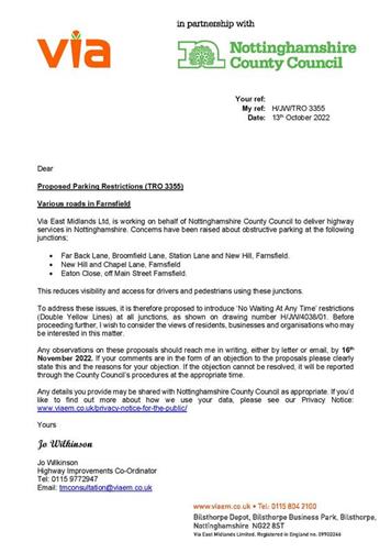  - Proposed parking restrictions within our village