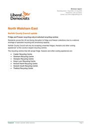 Report from Cllr Lucy Shires, Norfolk County Council