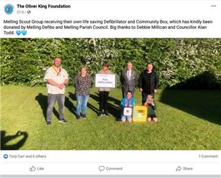 New Defibrillator at Melling Scout Hut